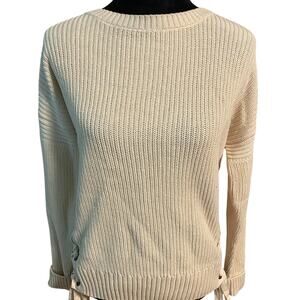 H&M LOGG Side Lacing Cable Knit Sweater, Womens, Excellent Condition, Cream
